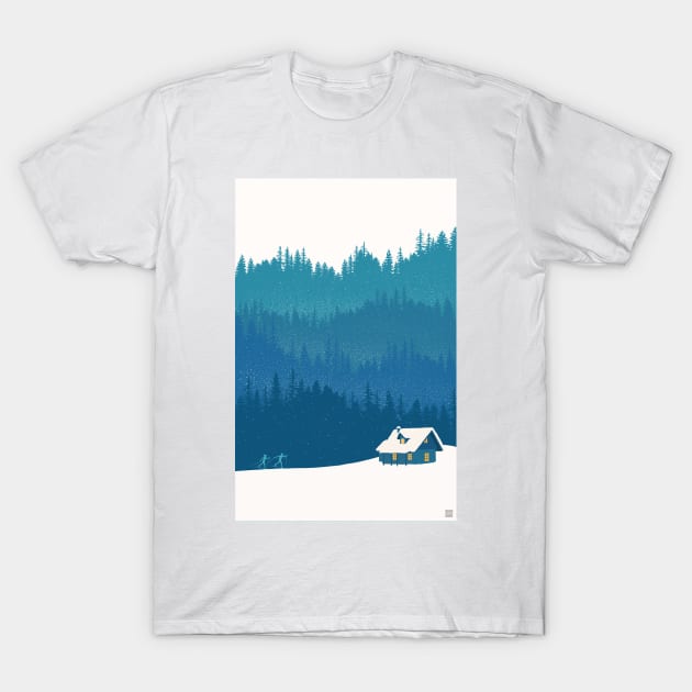 nordic ski winter wonderland scene T-Shirt by SFDesignstudio